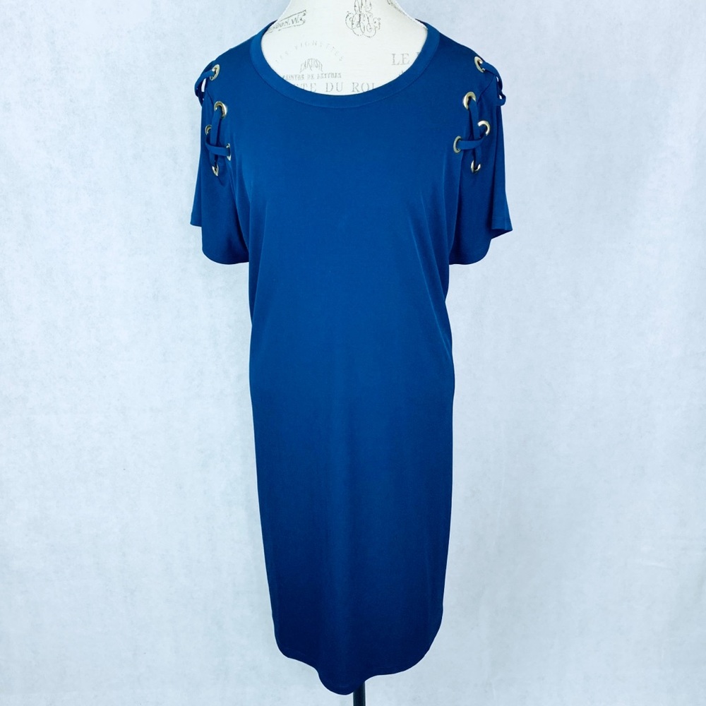MICHAEL Michael Kors Blue Laced Dress Plus Size 2X